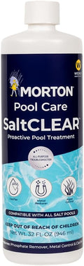 Morton SaltCLEAR | Pool Clarifier & Water Enhancer | Supports Cleaner, Clearer Water | Compatible with All Pool Systems - In-ground and Above Ground Pools | Weekly Maintenance | 32oz