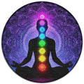 Soft Round Yoga Carpet, Office Chair Decor Round Mat for Carpet and Hardwood Floors Compatible with Seven Chakra Yoga Meditation Lotus Purple Mandala