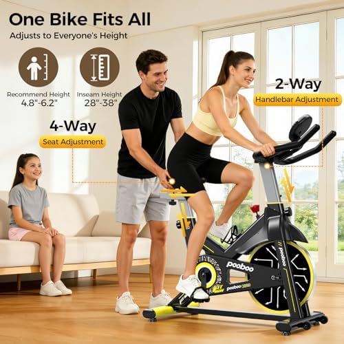 Stationary Exercise Bike for home, Magnetic Resistance, Silence & Smart App