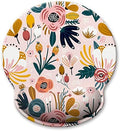Ergonomic Mouse Pad with Wrist Support, Floral Memory Foam Wrist Rest Mouse Pads, Cute Computer Laptop Office Accessories Decor, Pain Relief Mousepad for Gaming Work Women Girls, Pink Flower