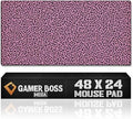 Gamer Boss - Gaming Mouse Pad - 48 x 24 Inches - 4mm Thick with Stitched Edges, Non-Slip Rubber Base, Premium Cloth Mousepad, Desk Mat for Laptop, Keyboard, Computer & PC (Mega, Pink Maze)