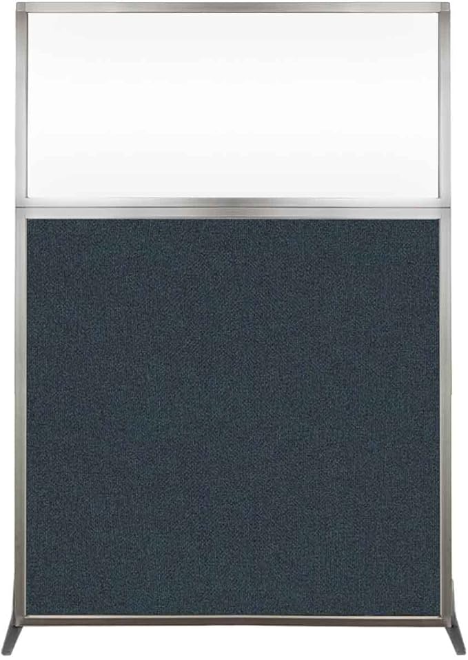 Versare Hush Screen Portable Room Divider | Workstation Wall Divider | Freestanding Privacy Hush Panels | Clear Windows | Fabric Office Divider Screen | Great for Room Separation