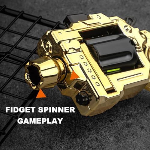 Metal Fidget Toys Adults Gun: Fidget Spinner Cool Fidget Toy for Men Stress Relief Spinner Ring for Finger Concentration Office Study Travel Gift for Man(Black)