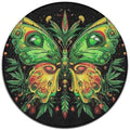 Machine Washable Modern Round Area Rug, Room Sofa Yoga Soft Round Carpet, Home Decor Non Slip Kitchen Office Circle Rug Butterfly Weed Leaf Art, 36inch