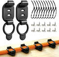Adjustable Cable Management Clips, Self Adhesive Cord Organizer with Elastic Loop, Reusable Cable Holder for Desk, Under Desk, Wall, TV, Office, Home, Charging Cables, USB, HDMI, PC Wires (10, Black)