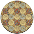 Soft Round Yoga Carpet, Large Home Decor Mat, Non-Slip Machine Washable Kitchen Office Circle Rug Compatible with World Map
