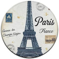 Men's Large Home Decor Mat, Soft Round Yoga Carpet, Non Slip Machine Washable Home Office Circle Rug Eiffel Tower