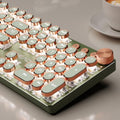 Wireless Typewriter Style Mechanical Keyboard with White Backlit, Knob
