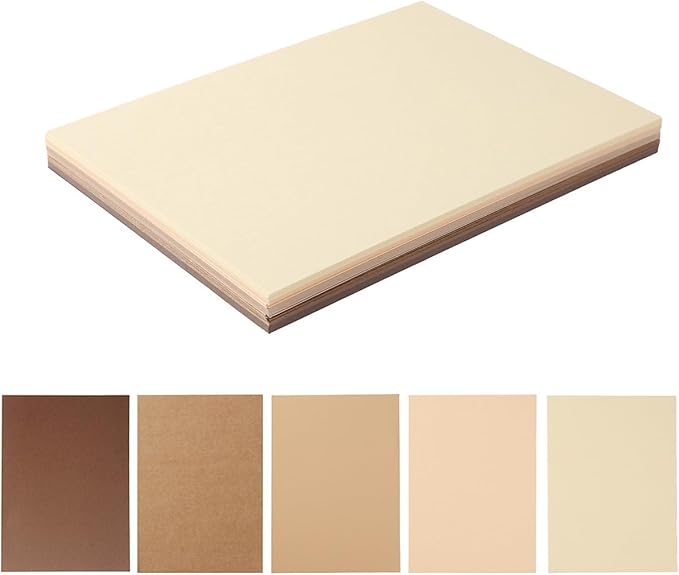 50 Sheets Colored Cardstock Paper 5 Colors, 250 GSM Heavy Card Stock for DIY Art Projects, Cards (Brown, 5x7)