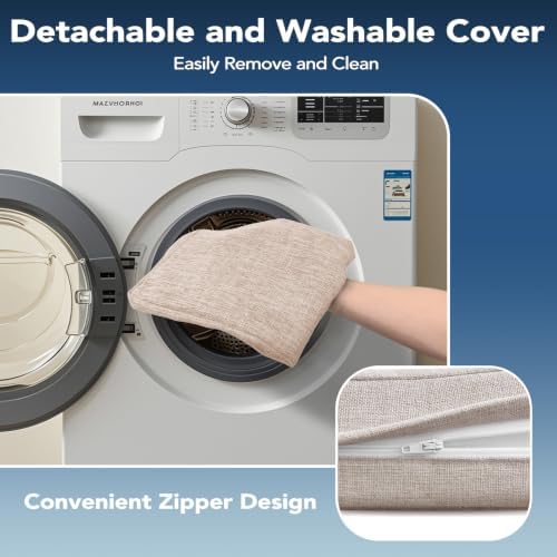 Chair Cushions for Dining Chairs, Non Slip Chair Pads with Ties and Washable Covers, Memory Foam Kitchen Chair Cushions Set of 8, 16"X16"X2.5", Oatmeal Beige