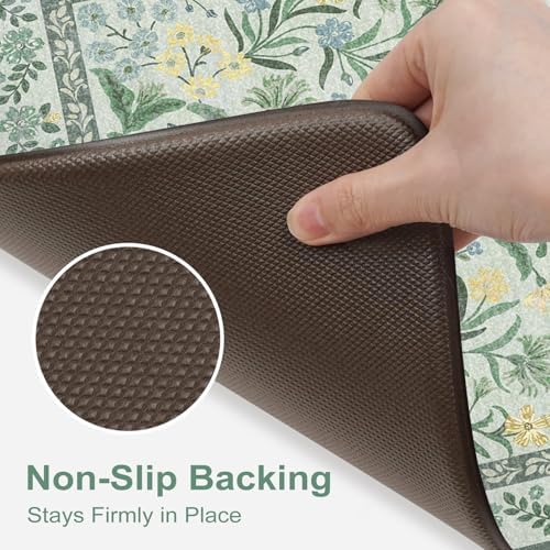 Collive Kitchen Rugs Sets of 2, Waterproof Anti Fatigue Kitchen Mats