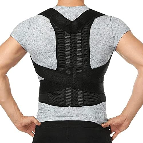 Posture Corrector Full Back Support Brace for Women Men Upper and Lower Back Pain Relief Thoracic Kyphosis Rounded Shoulders Compression Vest Back Posture (Color : Black, Size : Medium)