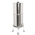 Gravity-fed Water Filter System, 2.25Gallon Stainless-Steel System with 2 Filters, Metal Water Level Spigot, and Stand