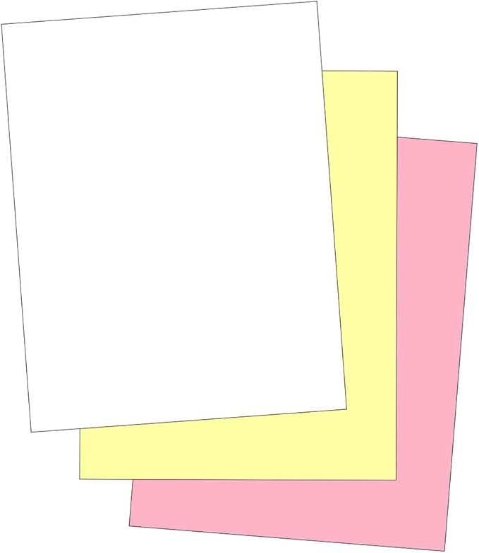 "Plain" Collated Color Paper (Not Carbonless) for Laser and Ink Jet Printers (3 Part, Case)