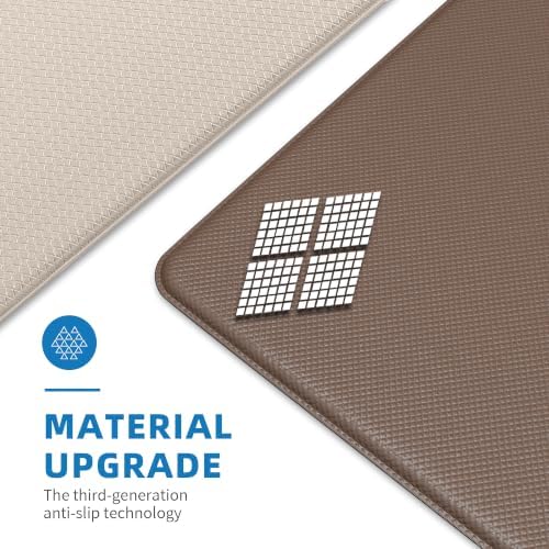 Kitchen Mats for Floor, [2PCS] Anti-Fatigue Kitchen Rugs, Khaki