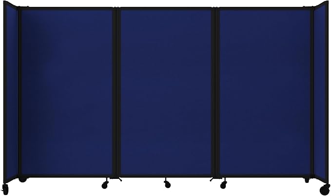 Versare Room Divider 360 Portable Wall Partition | Folding Panels | Large Freestanding Divider | Locking Wheels | Temporary Room Separator