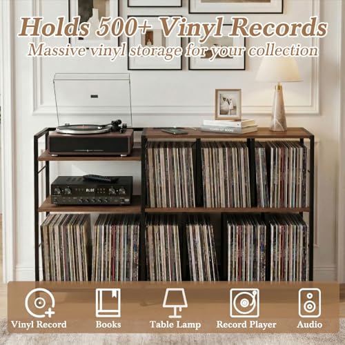 Vinyl Record Player Stand, Walnut