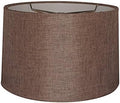 12x14x10 Chocolate Burlap Hardback Drum Lampshade with Brass Spider fitter - Perfect for table and Desk lamps - Medium, Brown
