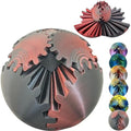 Gear Ball 3D Printed Spin Ball Cube Fidget Toys, Gear Sphere Fidget Toy, GearSphere Desk Toy Stress Fidget Balls, Fidgets Spinners for Adults & Kids Anxiety Relaxing (Laser Dark Red, 3.1 Inch)