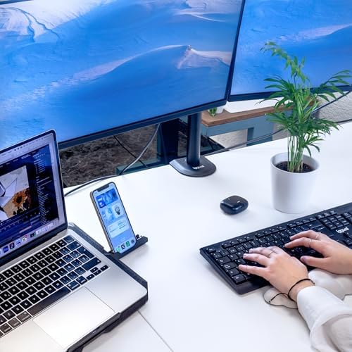 iggual – Portable Cooler Base up to 17" with 4 Quiet Fans and Mobile Stand, Adjustable Base with 7 Heights and Blue LED Light, Includes USB-A Cable (RP4V17)
