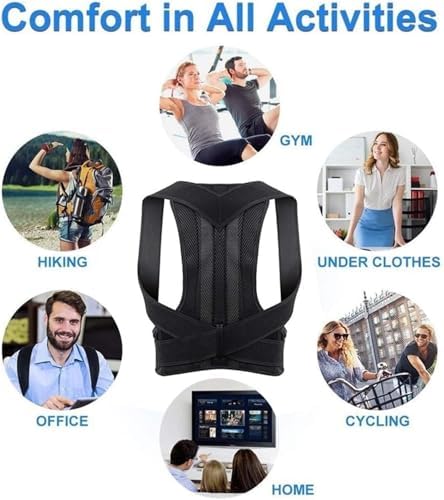 Adjustable Posture Corrector, Scoliosis Kyphosis Correction Strap, Relieves Pain(Medium)
