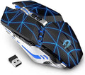 TENMOS T12 Wireless Gaming Mouse, Rechargeable Computer Mice-Starry Black