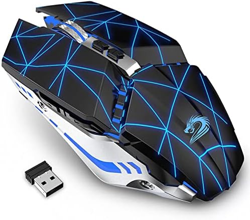 TENMOS T12 Wireless Gaming Mouse, Rechargeable Computer Mice-Starry Black