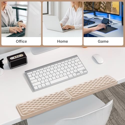 MOSISO Arm Rest for Desk, L-Shaped Desk Elbow Pad for Desk, Apricot