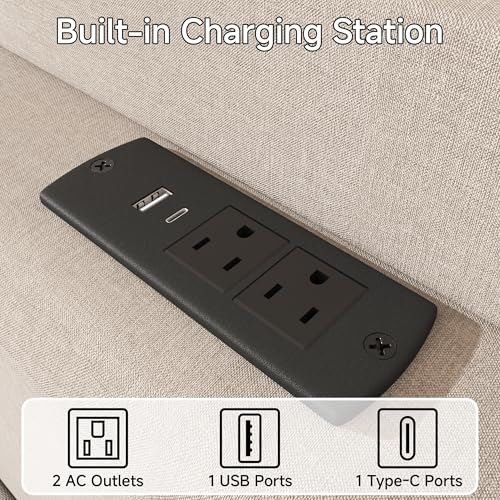 King Linen Multifunctional Bed with Charging Station & Storage Headboard