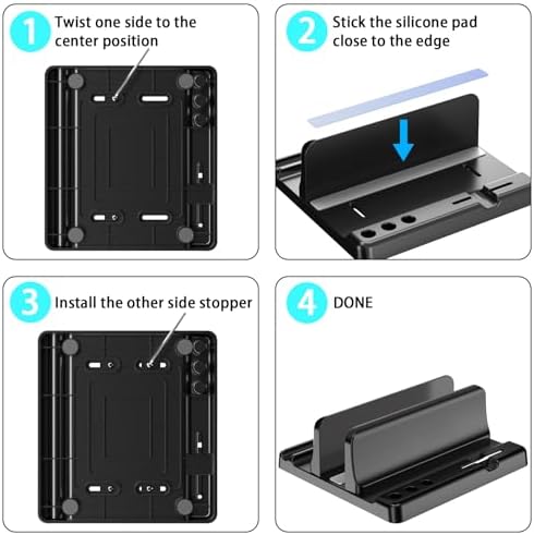 Vertical Laptop Stand, Adjustable 3 in 1 ABS