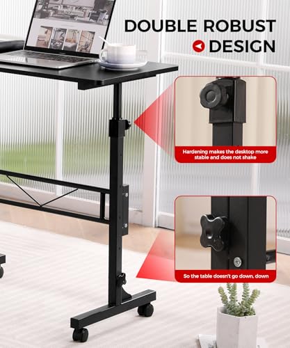 Standing Desk Adjustable Height, Mobile Stand Up Desk with Wheels