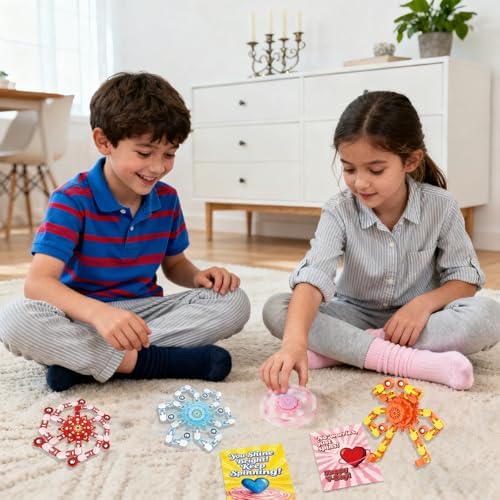 24PCS Fidget Spinners,Funny Sensory Fidget Toys with Valentines Card