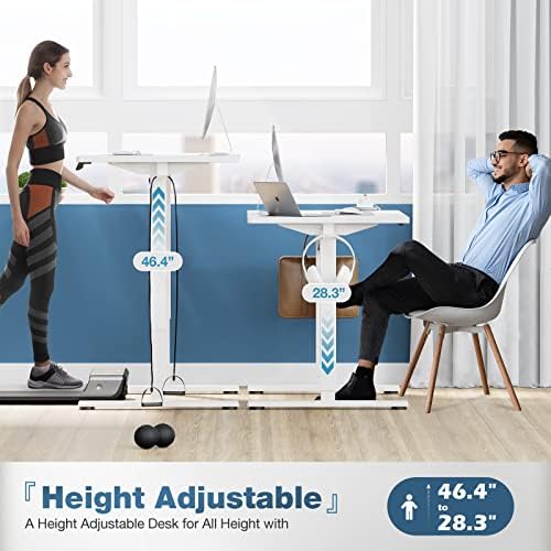 DUMOS 41 Inch Electric Standing Desk, Memory Adjustable Home Office Desk