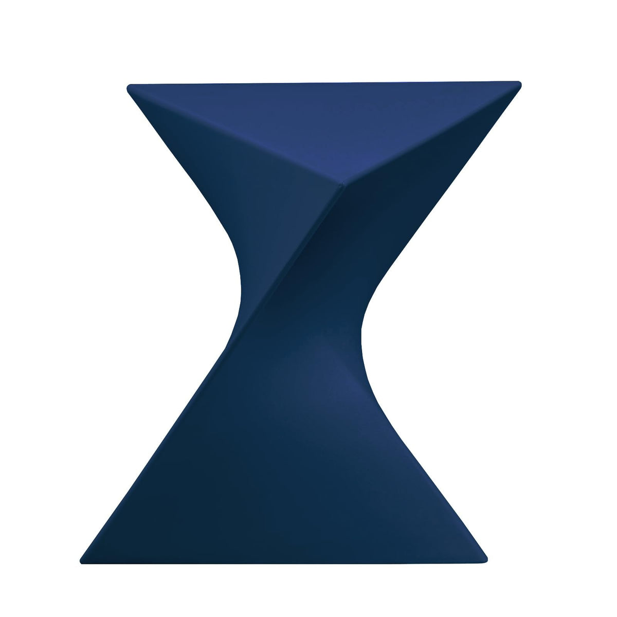 15.75" Triangular Side Table, Stackable Plastic Accent End Table for Indoor & Outdoor Use, Weather-Resistant Modern Patio & Living Room Table, Set of 2, Navy Blue