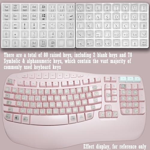 80 Pcs Long Nails Raised Keyboard Stickers for Typing & Gaming Gap Expander