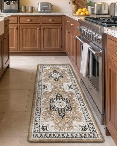 DEXI Kitchen Floor Mats Cushioned Anti Fatigue Runner Rug 24x59 Brown