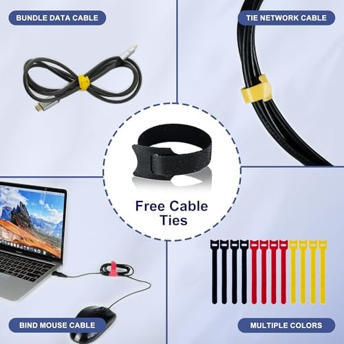 CableGeeker Cable Management Sleeve, 10ft (120 inch) - 1.5 inch