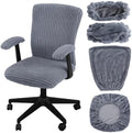 Tallew 4 Pieces Office Chair Covers Set Desk Computer, Dark Grey