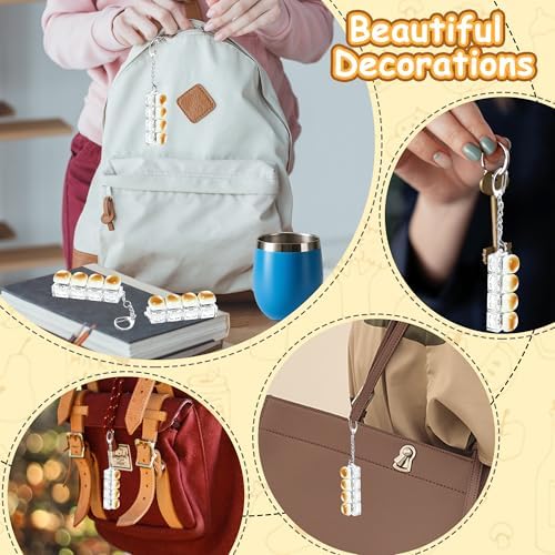 2 Pack Cute Keyboard Fidget Toy, Bread Shape Keyboard Fidget Keychain 4-in-1 Keyboard Decompression Button Finger Clicker Toys, Portable Tactile Button Sensory Fidget Toys Stress Relief Gifts（Y-Bread）