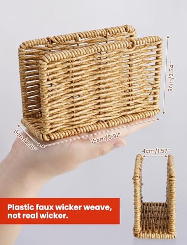 NiHome Mail Holder Organizer Countertop, PP Woven Textured Letter Holder