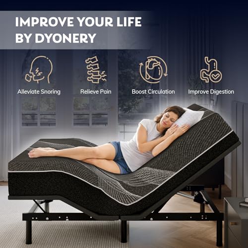 Split King Adjustable Bed Frame + 14 Inch Gel Memory Foam Mattress