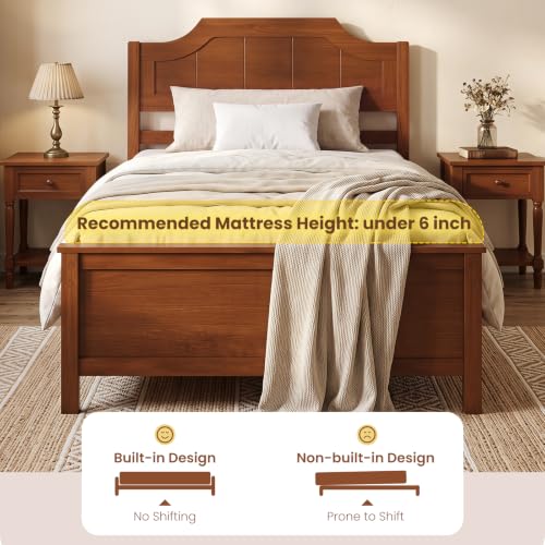 Queen Bed Frame, Platform Bed w/Headboard & Solid Wood Legs