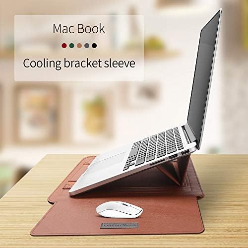 Laptop Sleeve 13-14" Case with Stand, Compatible with Microsoft Surface Laptop 5/4/3/2 13.5", MacBook Air/Pro 13.3", PU Leather Sleeve for 15-16" Laptops - Dark Blue