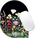 Contoured Oval Mouse Pad 6x8in Non-Slip for Laptop,Wildflowers