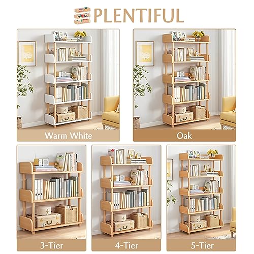 5-Tier Wooden Open Bookcase, Oak