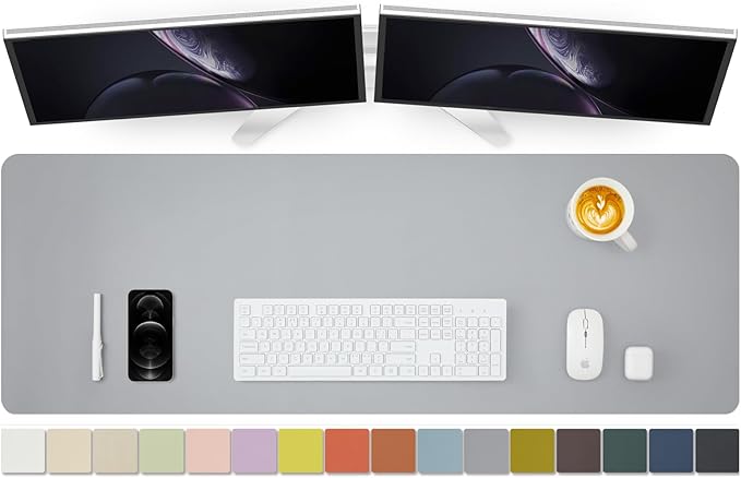 Large Desk Mat - 47.2"x 17" Non-Slip PU Desk Pad for Office and Home - Ideal for Large Mouse Pad and Desk Mats on Top of Desks(Dark Gray)