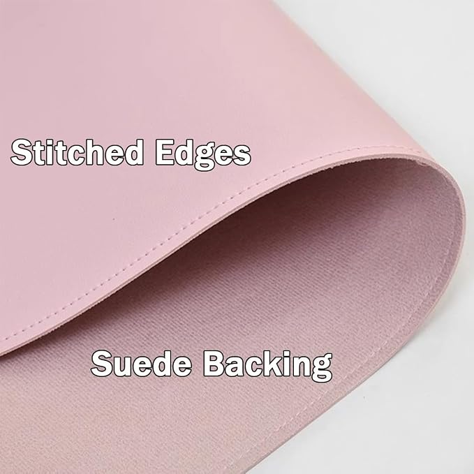 Edge-Locked Leather Desk Pad, Desk Blotter with Full Grip Fixation Lip, Waterproof Large Office Table Mat, Non-Slip Laptop Mouse Pads for Work Typing Writing (Dark Green,23.6"x15.7")