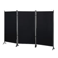 Proman Products - Galaxy Section Divider, Water Repellent Fabric Room Divider with Black Powder Coated Metal Frame for Indoors or Outdoors (Black)