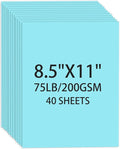 Cardstock 8.5 X 11, 40 Sheets Light Blue Card Stock, 75lb/ 200gsm Copy Paper, Cardstock Printer Paper For Art, Drawing, Invitations, DIY Cards, Watercolor, Craft, Construction, School & Office Supplie