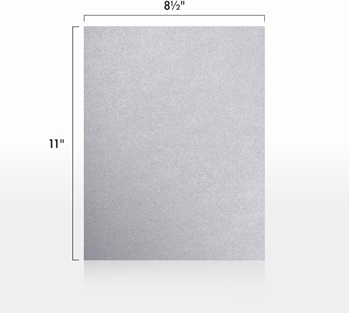 LUXPaper 8.5" x 11" Cardstock | Letter Size | Silver Metallic | 105lb. Cover (192lb. Text) | 50 Qty